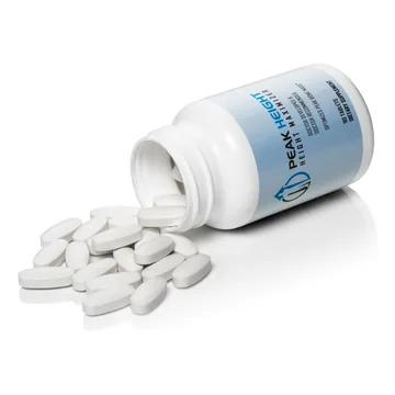 Open Peak Height bottle with tablets: our height supplement pick